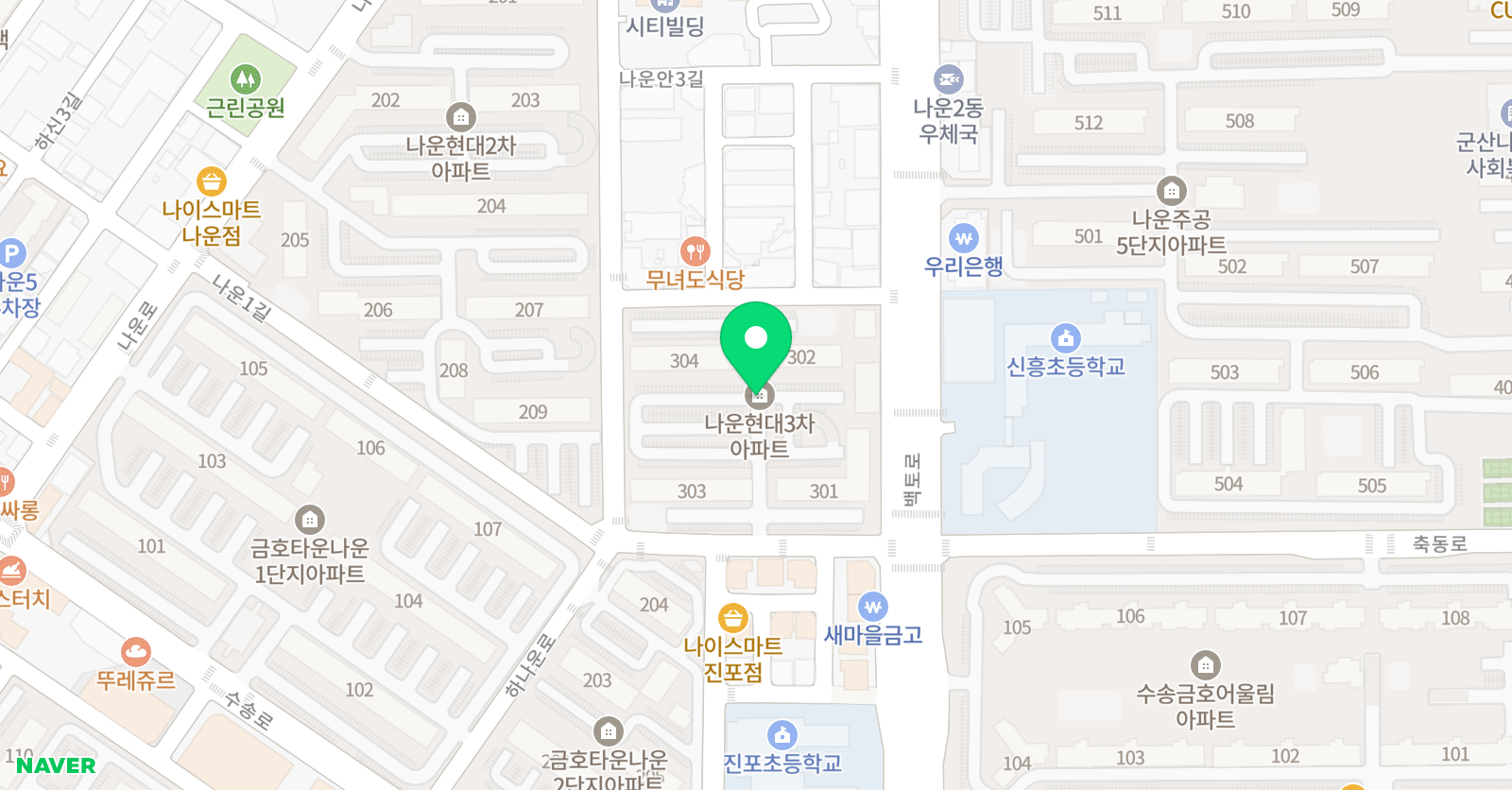스마트해법 수학 군산나운현대3차점 학원 위치