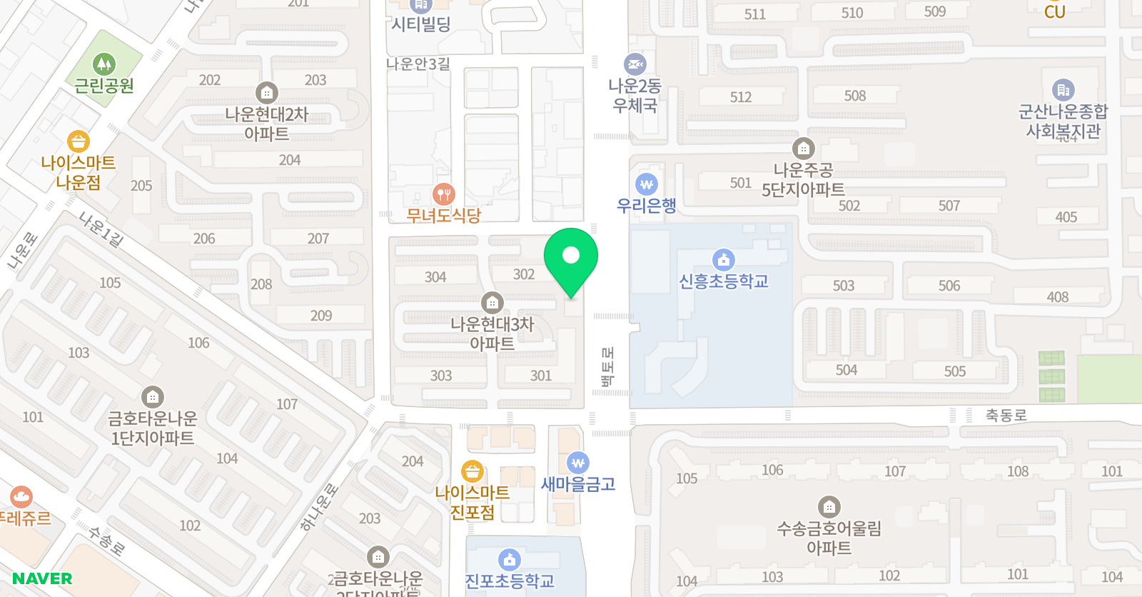 ERC 영어독서클럽 군산나운현대점 위치
