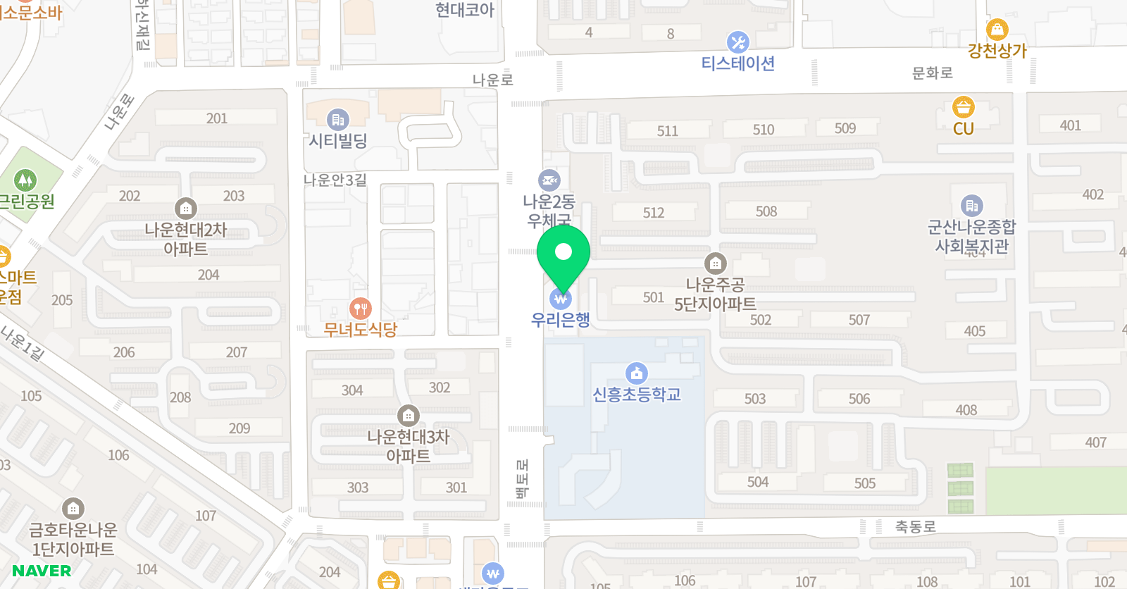 키즈풀 군산점 위치