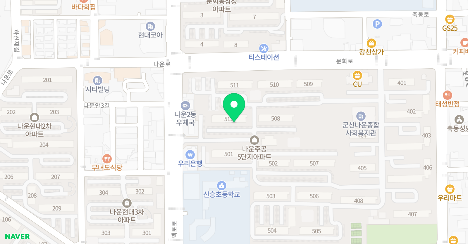 스마트 해법수학 군산 나운주공5차점 위치