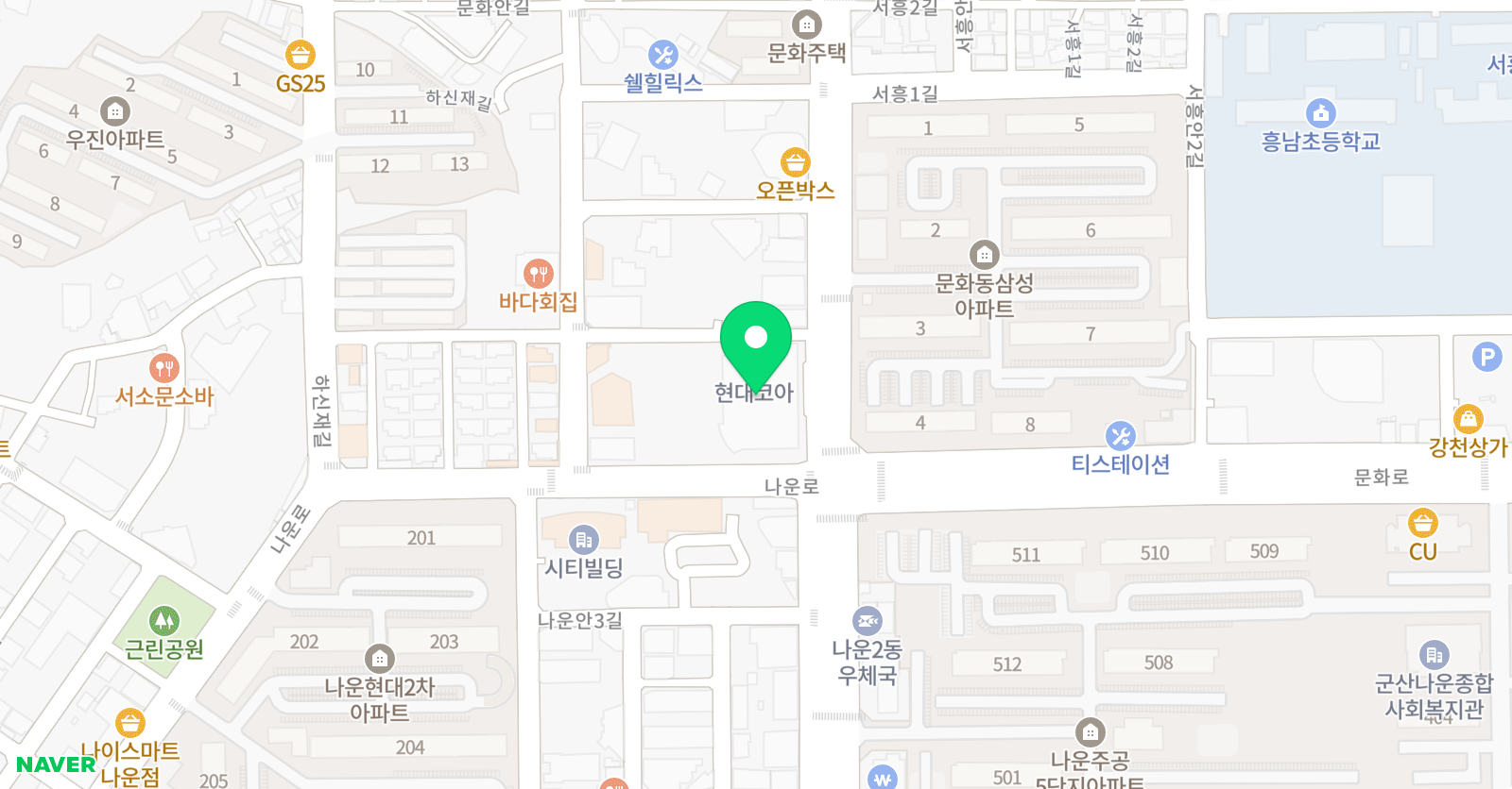 기탄사고력교실 아이탑학원 나운. 위치