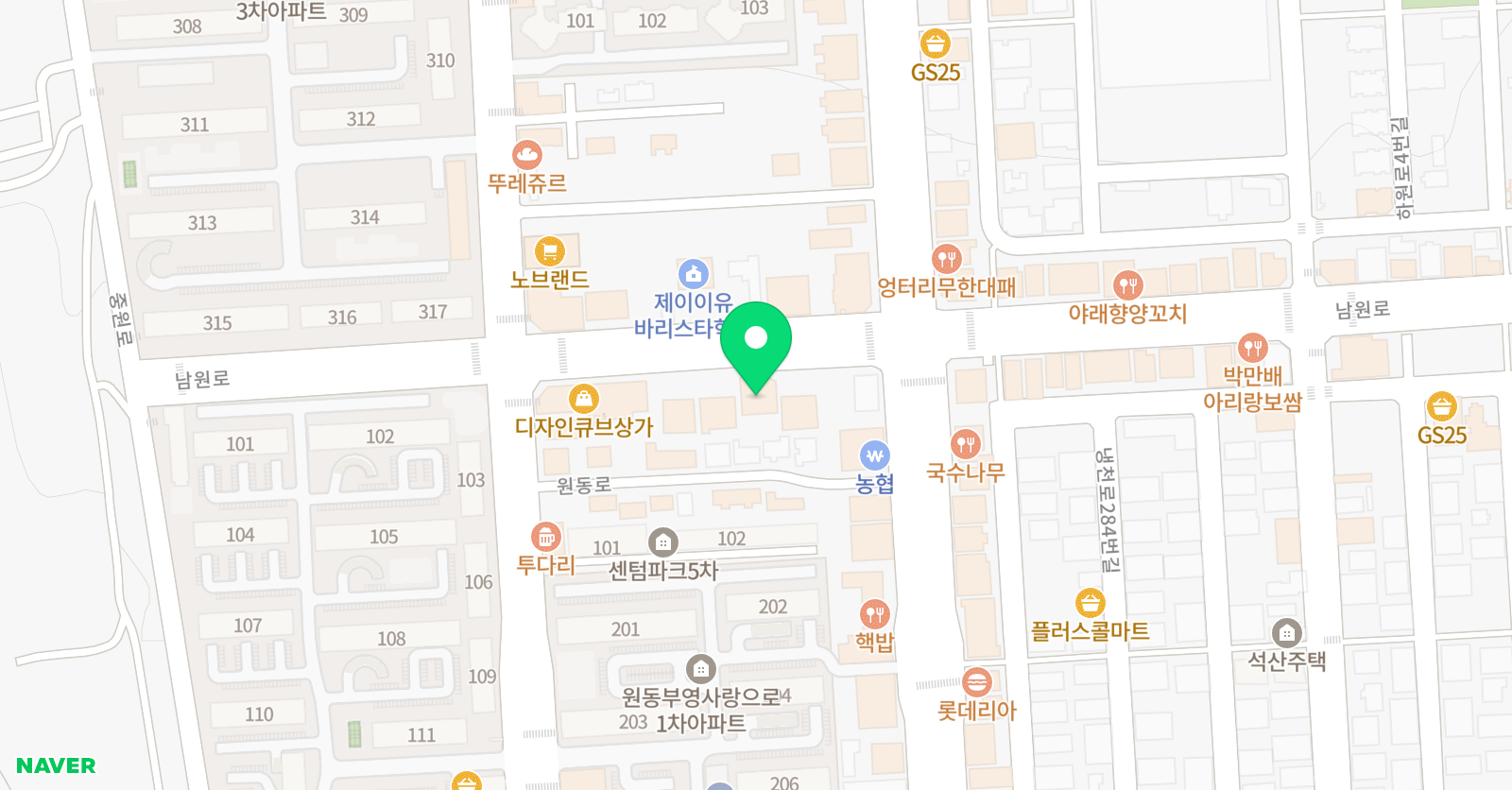 윤선생영어숲 어학원 오천문덕 위치