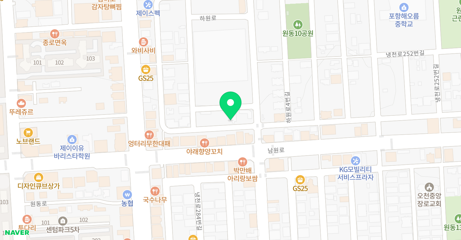 영어의비법 학원 위치