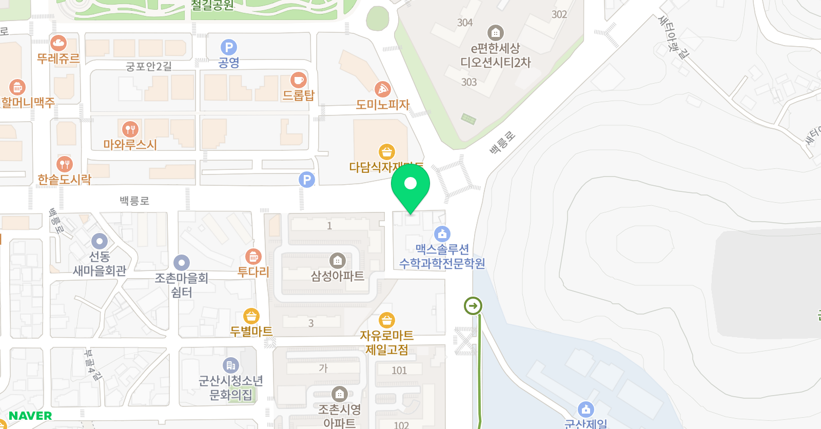 심지 수학영어학원 위치