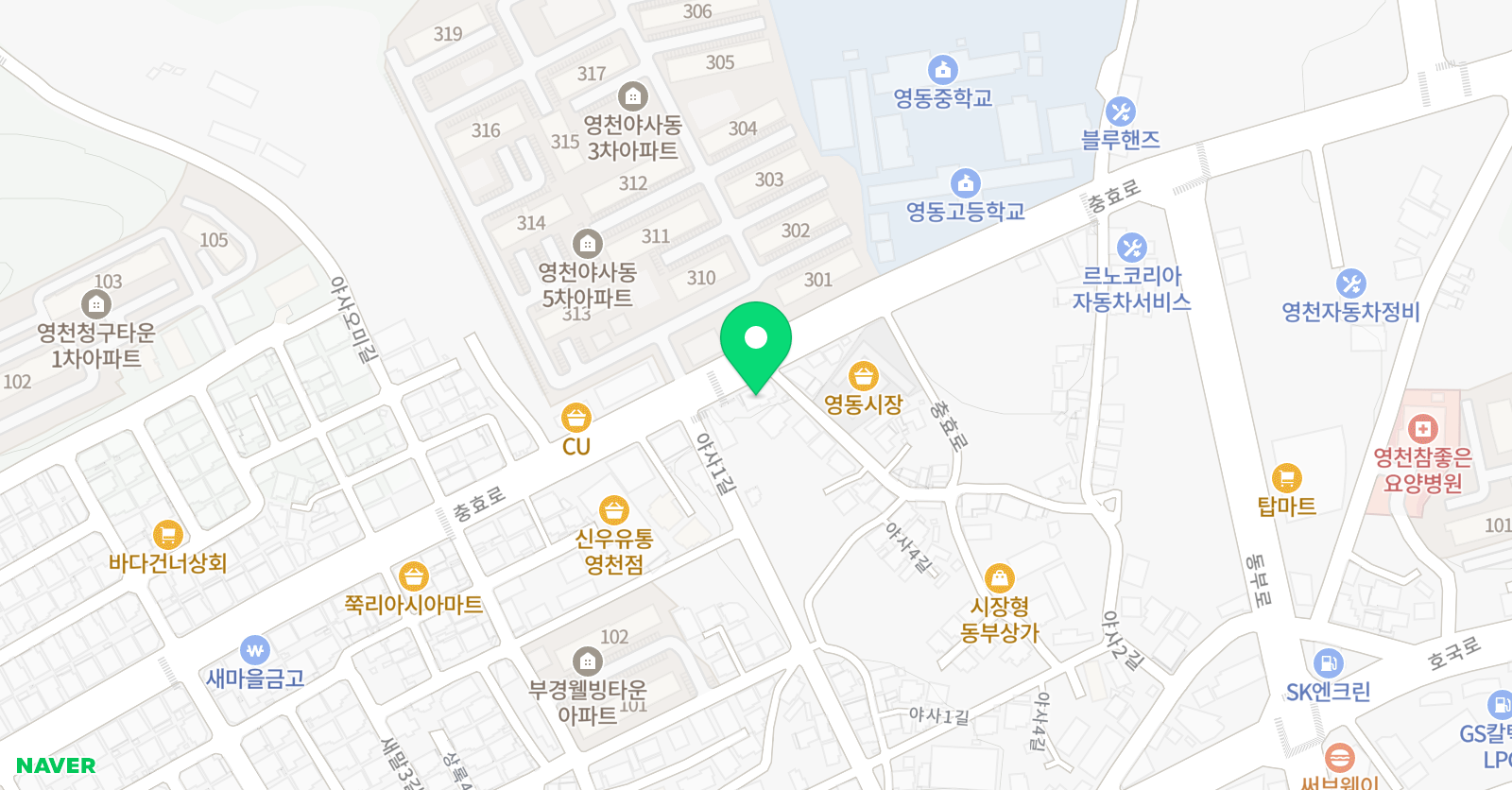 명품 영수학원 위치