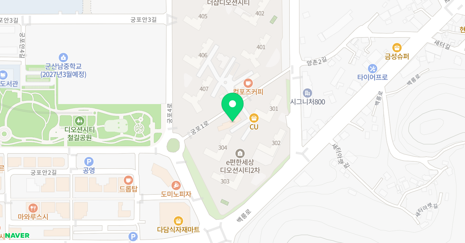 헤이아트 미술 군산디오션 위치