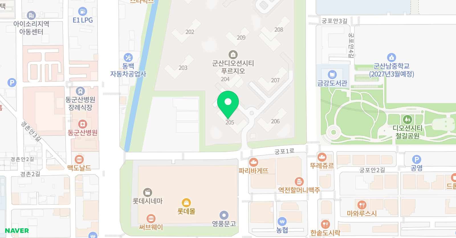 아소비 디오션푸르지오점 위치