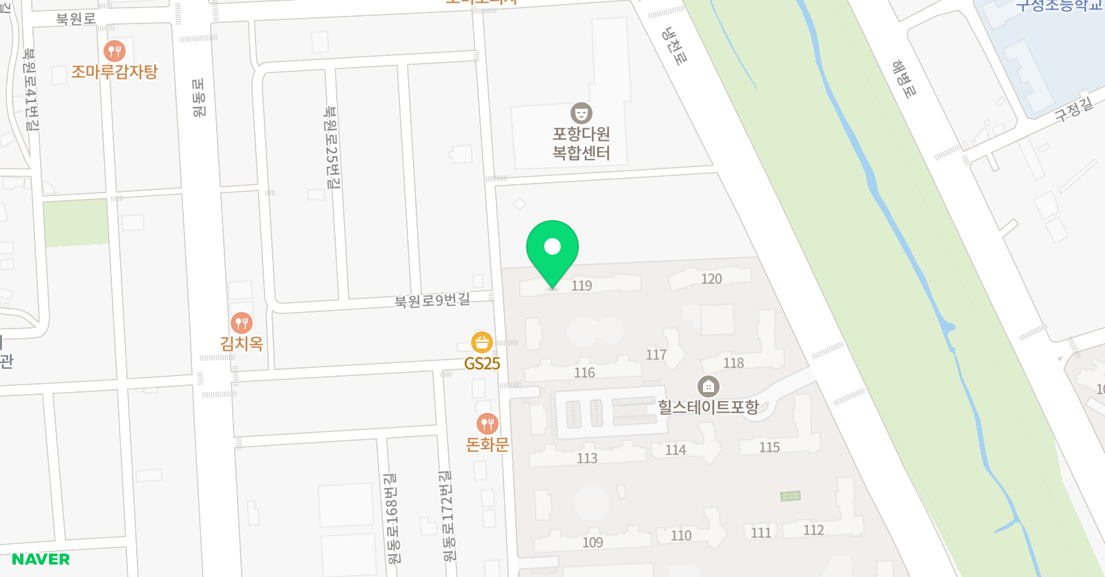 아소비 오천힐스테이트 포항점 위치