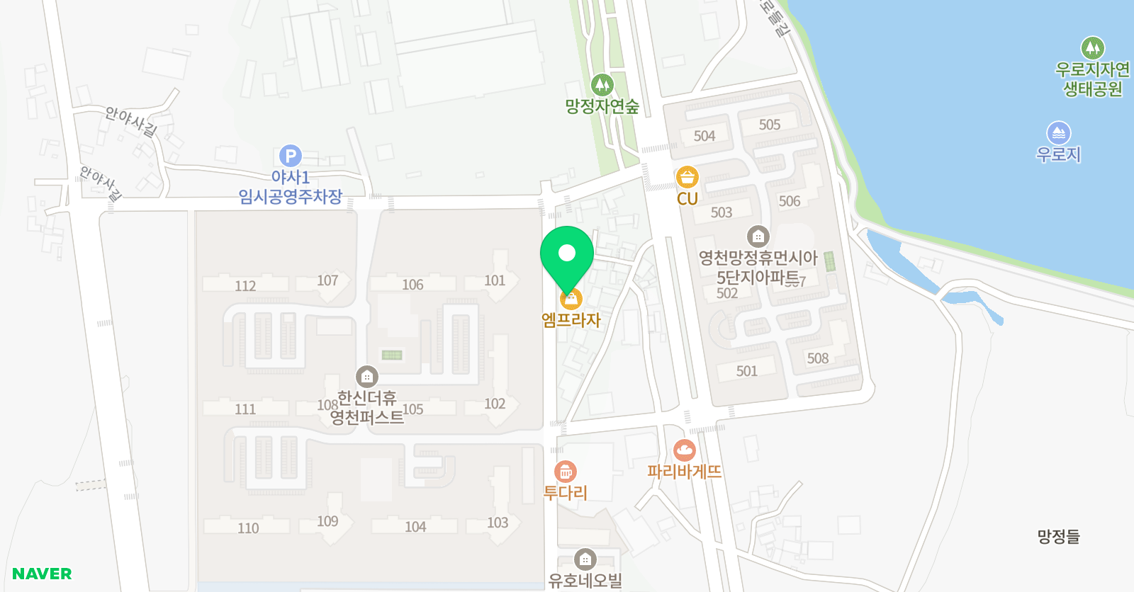 이센스 영어학원 와이비엠잉글루 위치