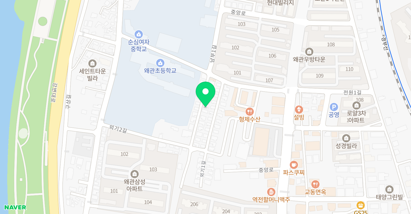 더하다미술 왜관점 위치
