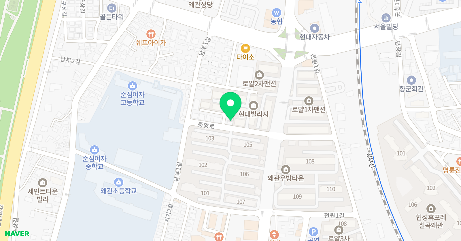경대플러스 학원 왜관 위치