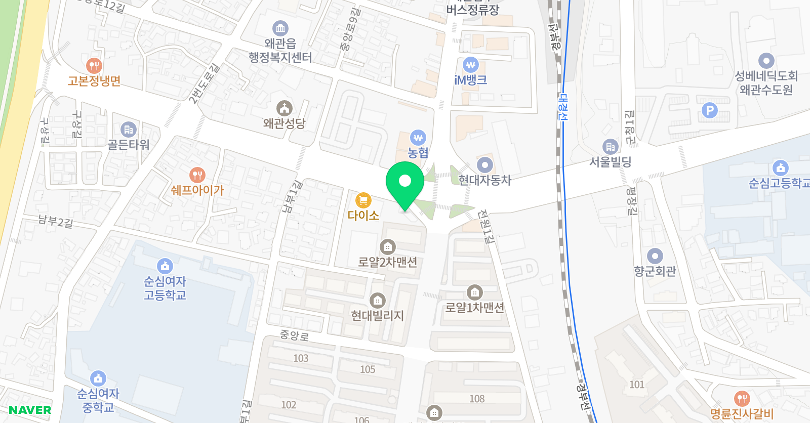 왜관유안 학원 위치