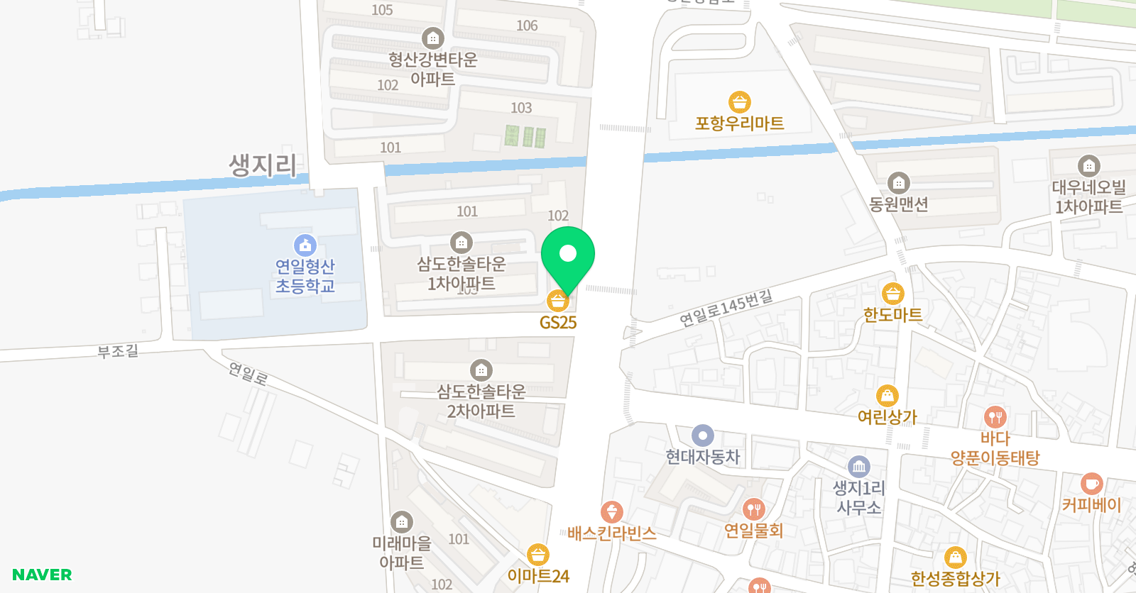 연일경희라이온 태권도 위치