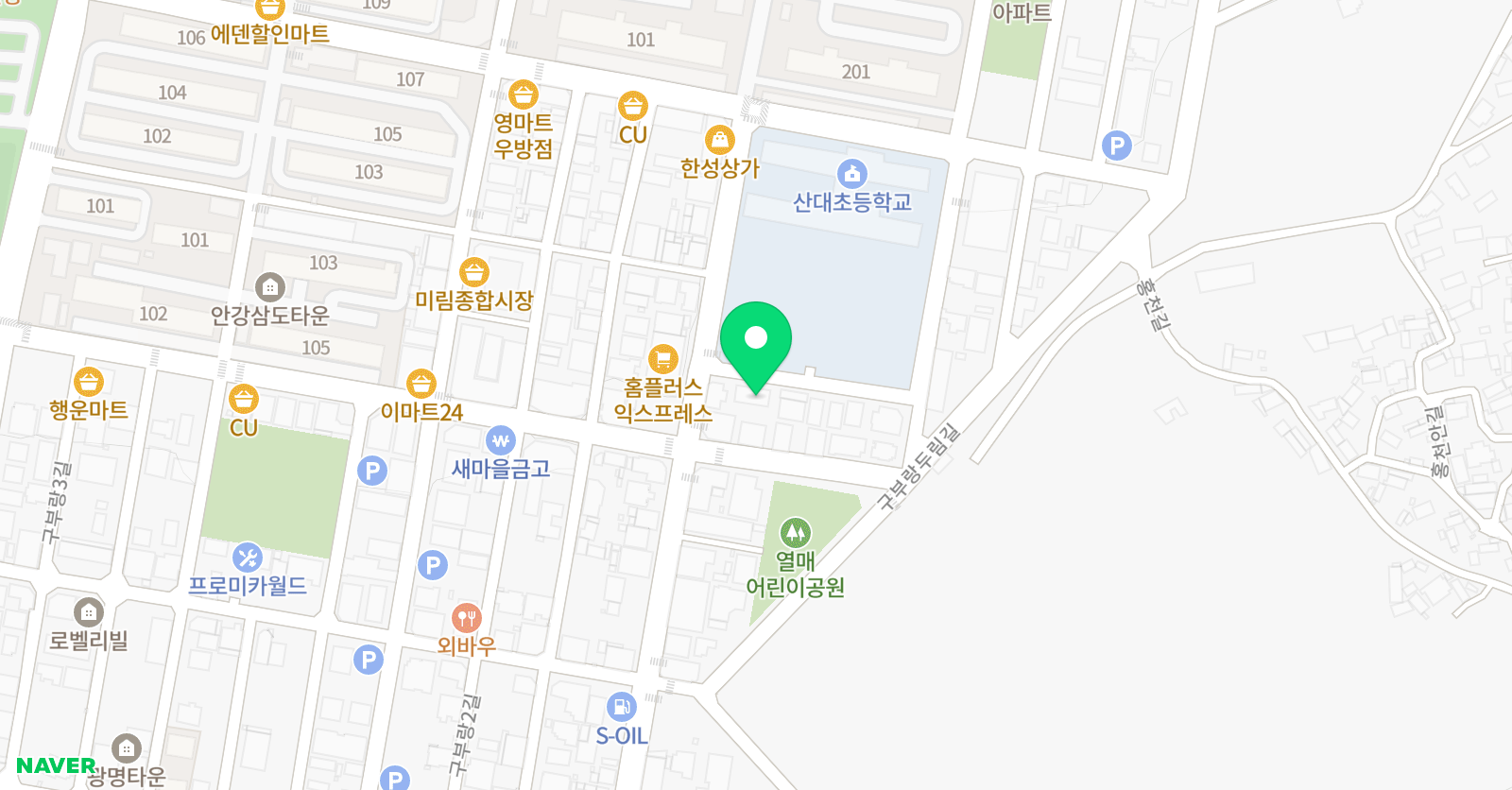 안강도담 학원 위치