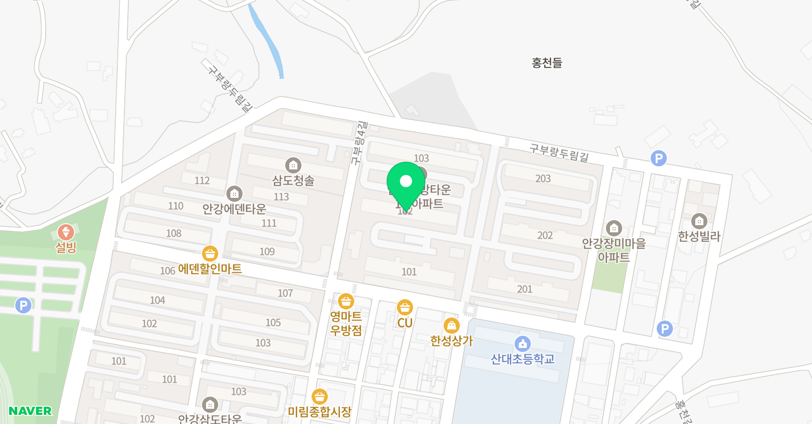 빨간펜 수학의달인 안강우방점 위치