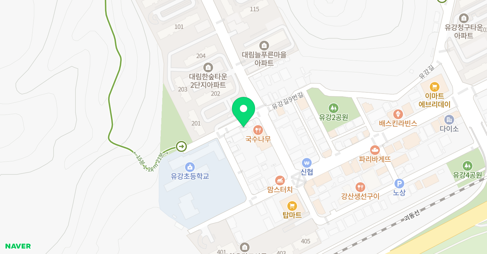 푸르넷 공부방 유강점 위치