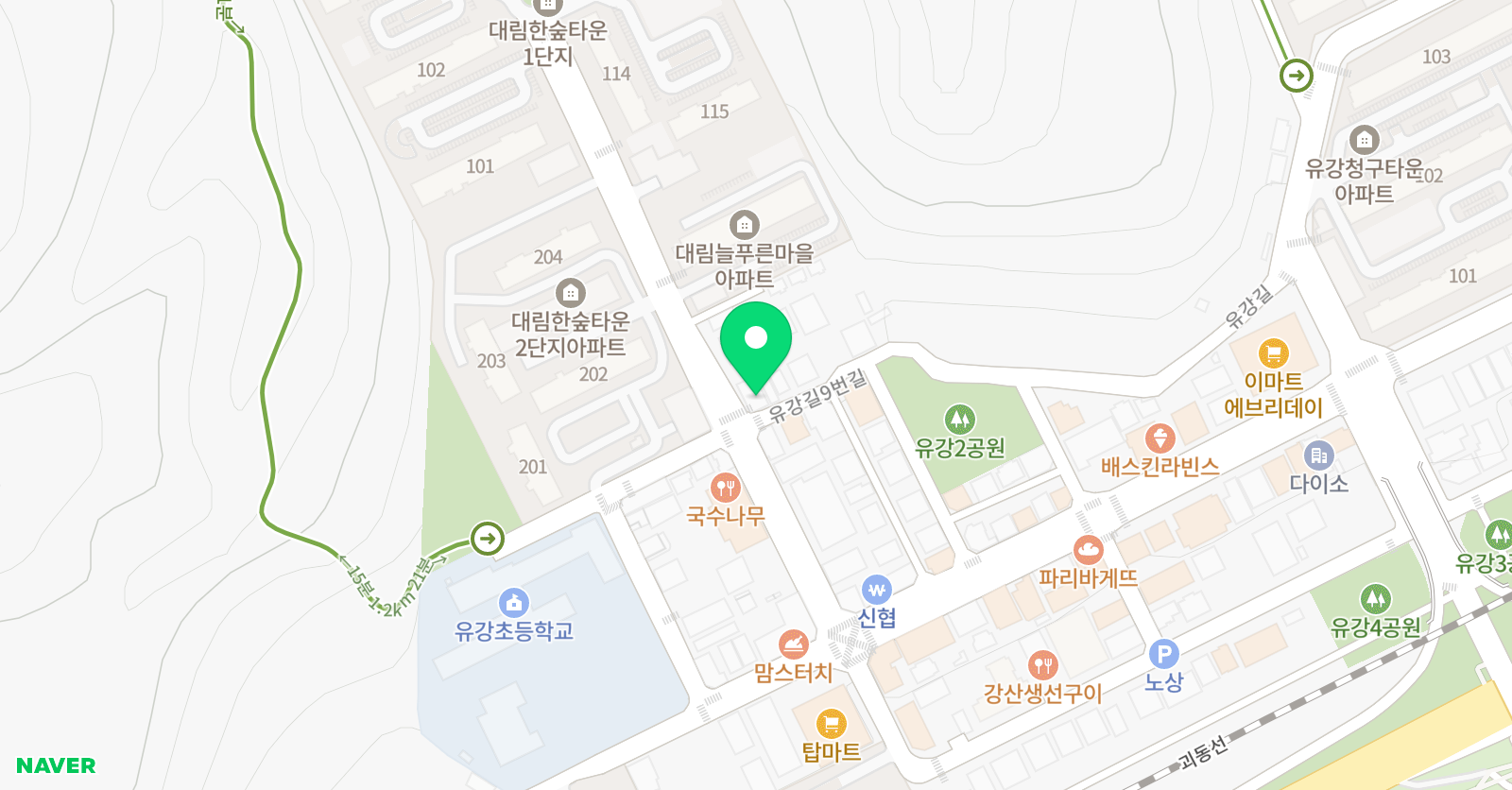 유강키마 수학영어학원 위치