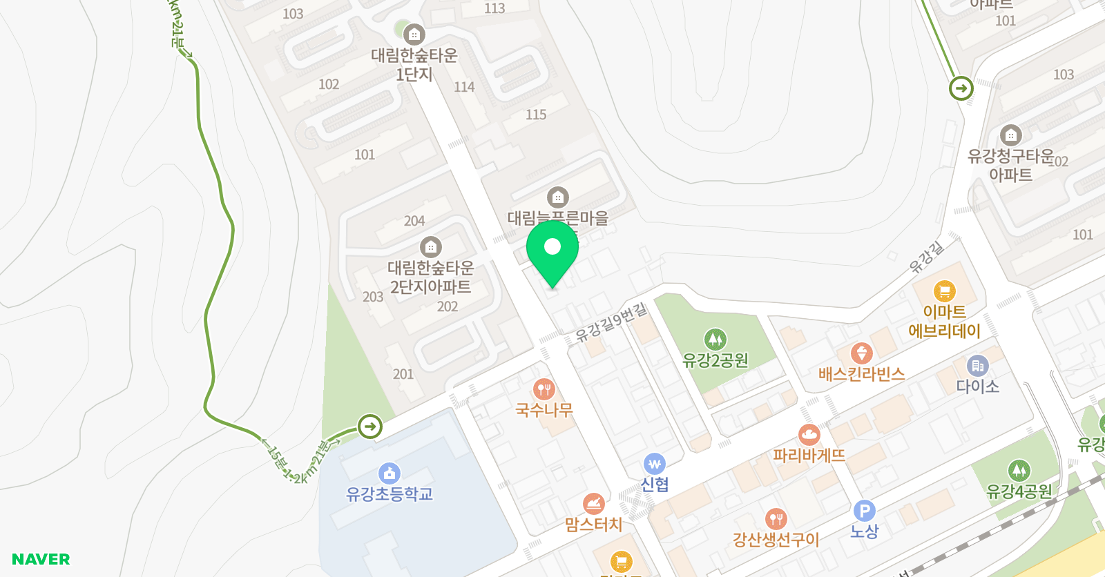 윤선생 IGSE 아카데미 유강 학원 위치
