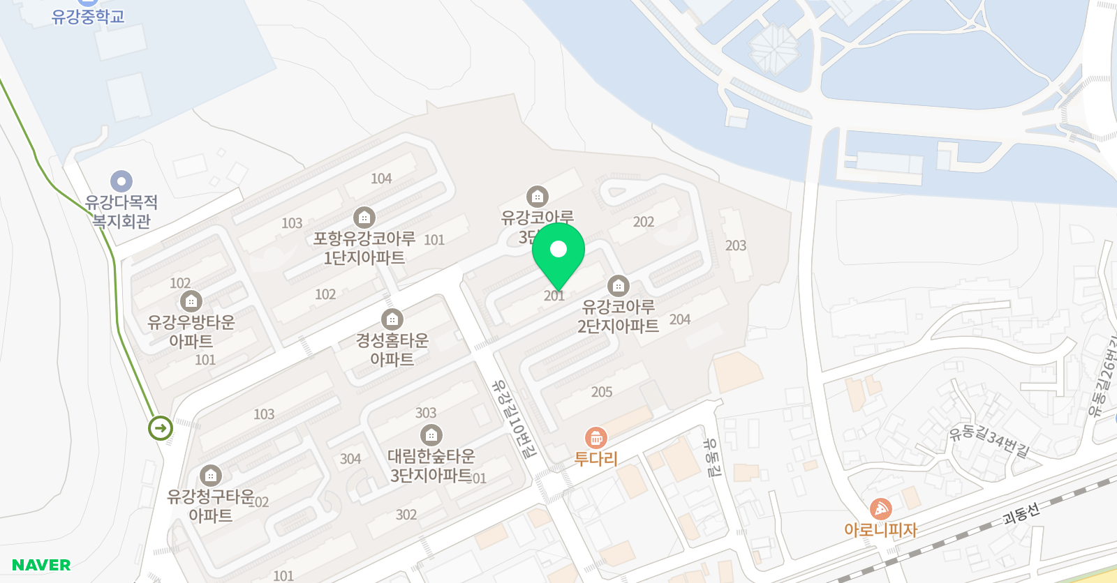 키즈엔리딩 포항점 위치