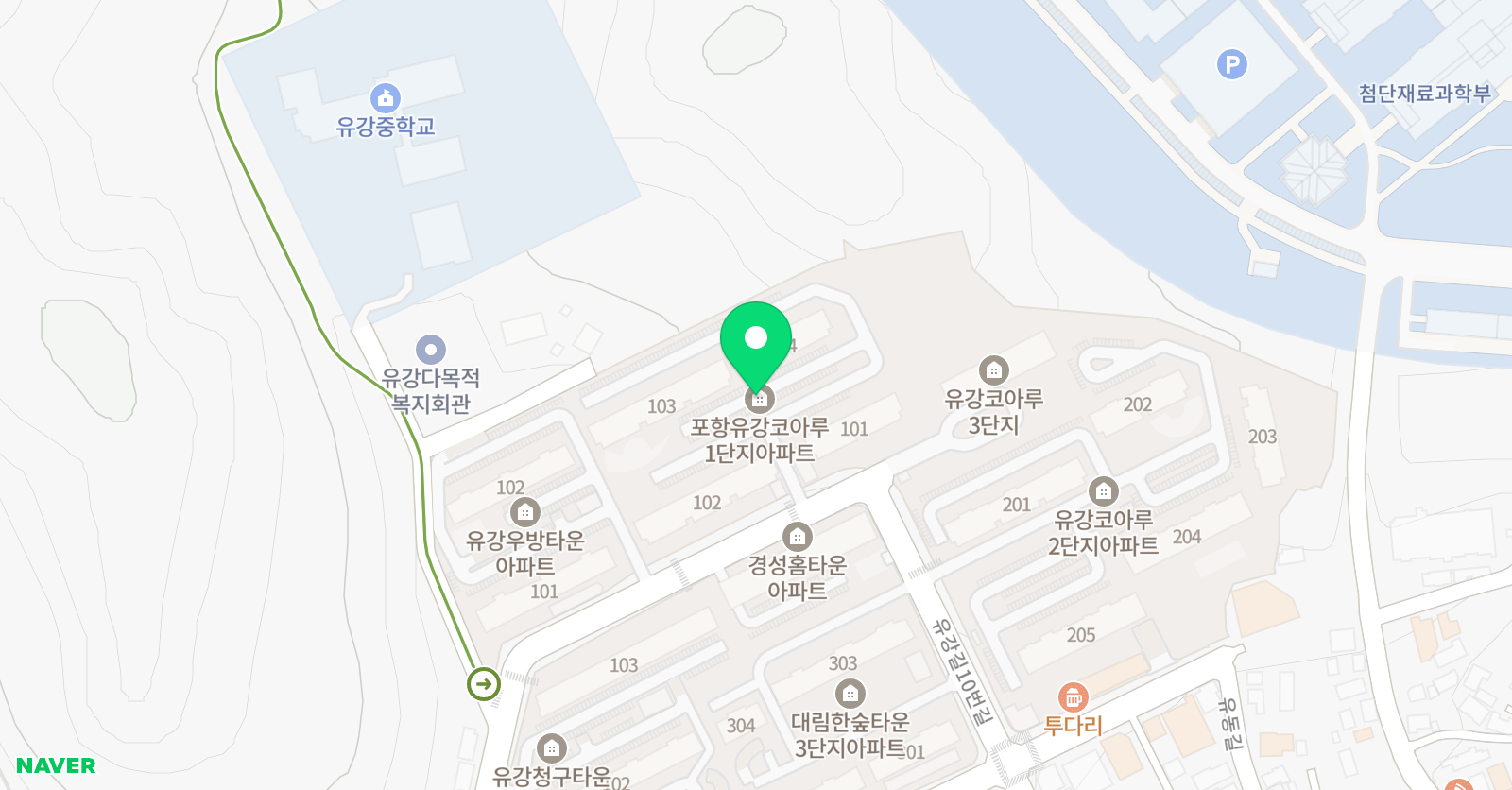 아소비 포항 유강코아루1차점 위치