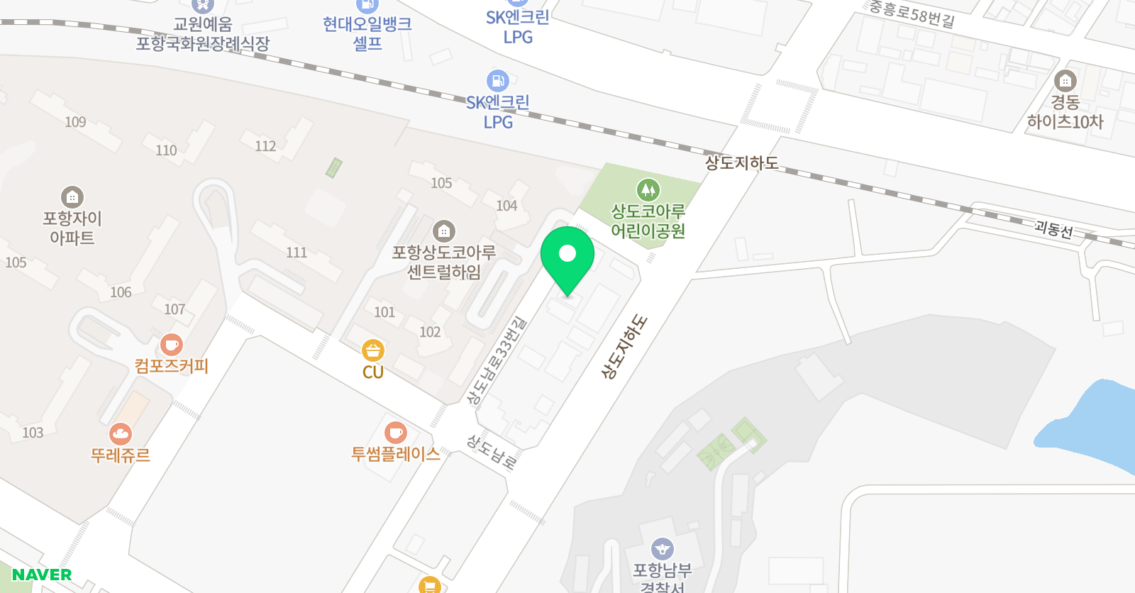 EiE 고려대 어학원 포항효자상도캠퍼스 위치
