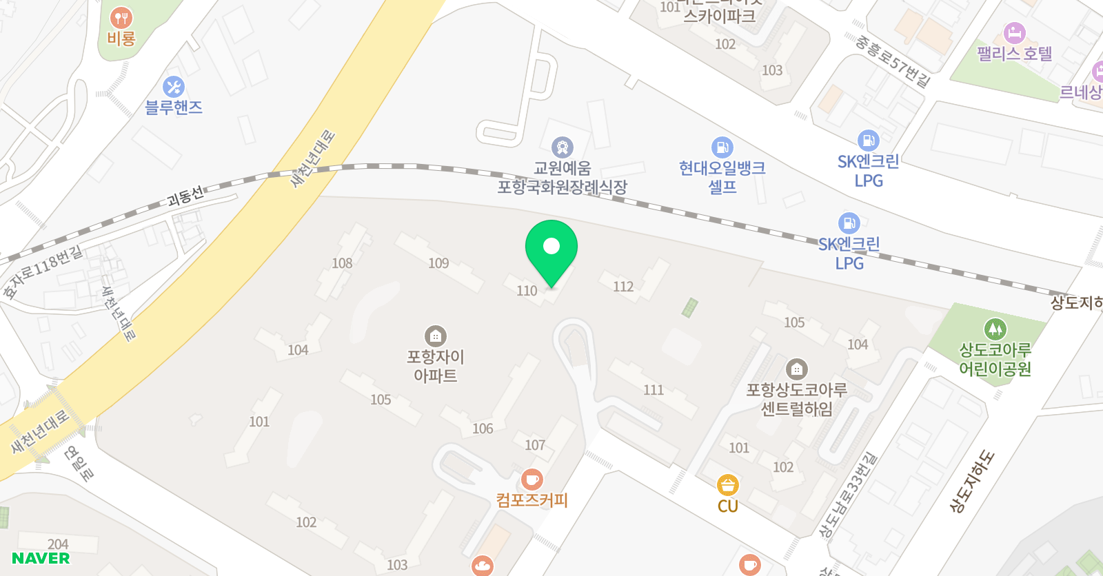 포항 더올림쎈수학 위치