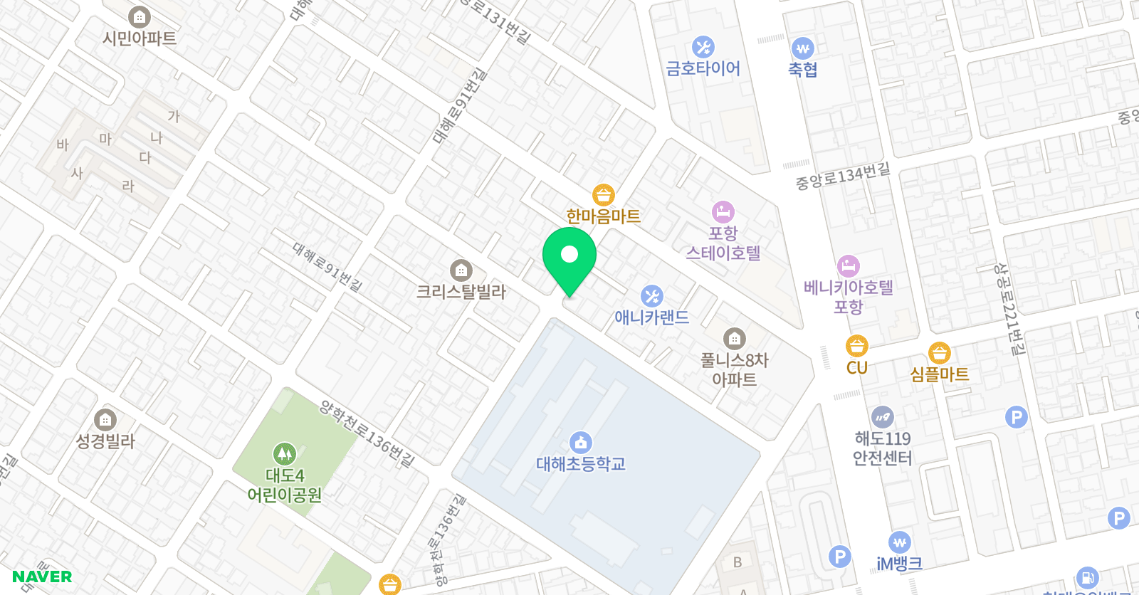 푸르넷 공부방 대해초등학교점 위치