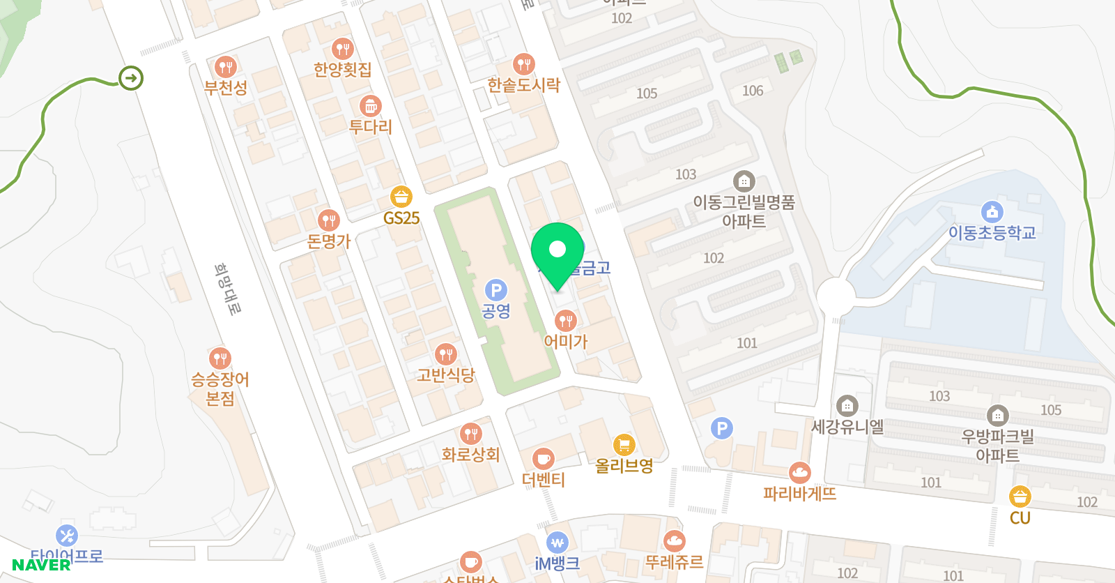 와이즈만영재교육 포항남구센터 위치