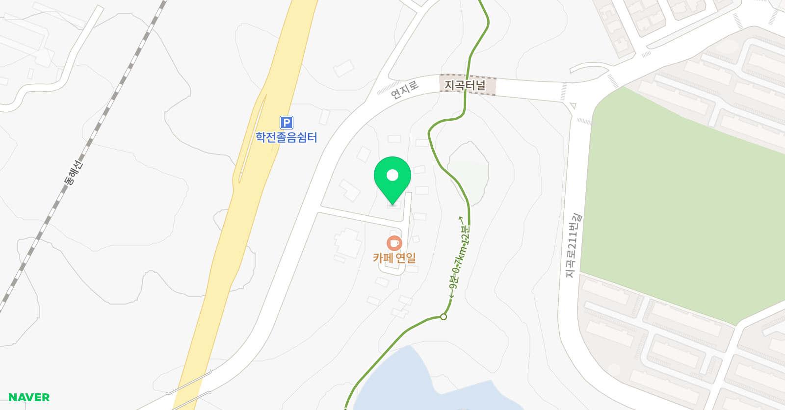 글숲 국어학원&루미북 지곡초센터 위치