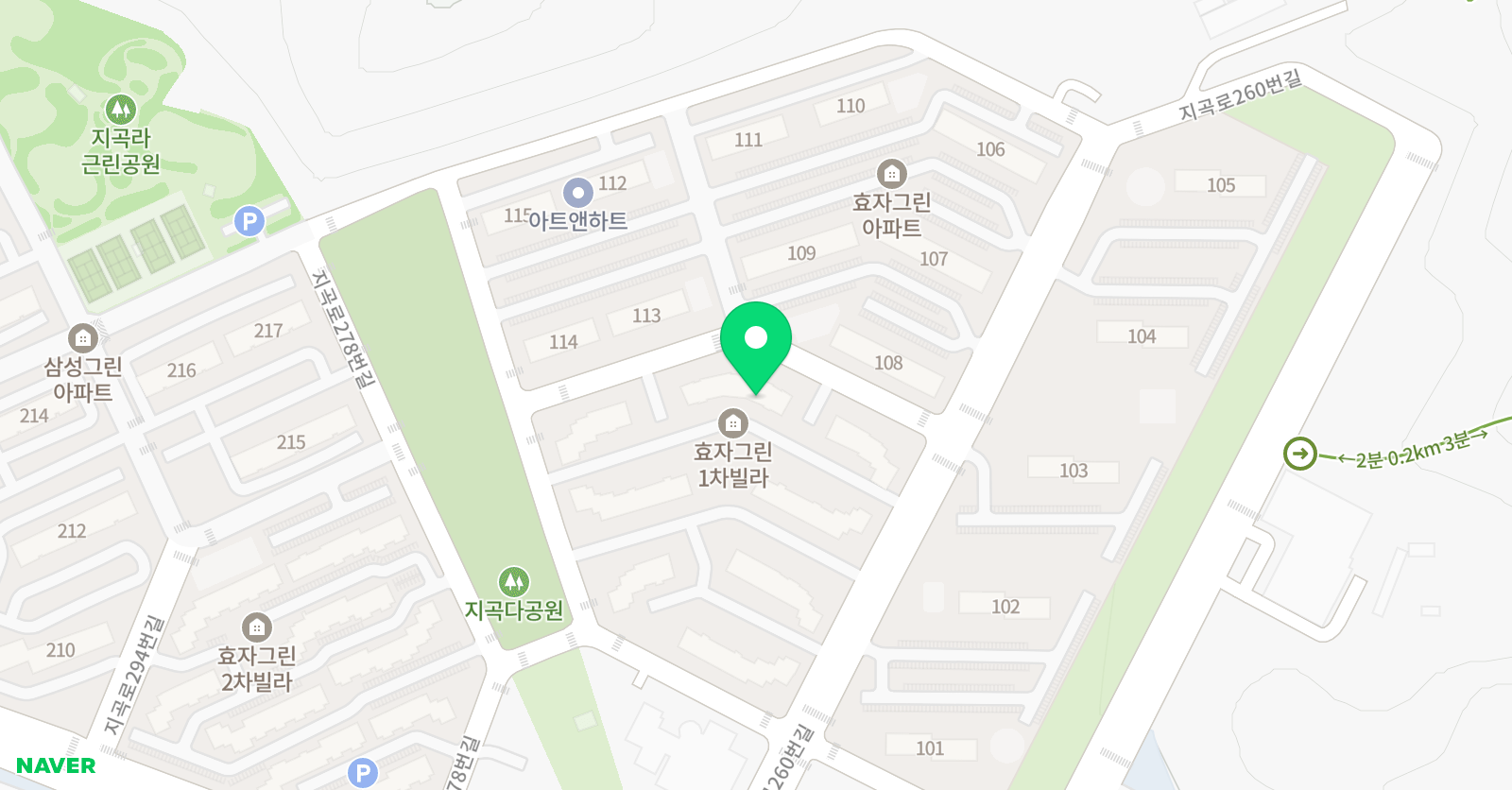 크리아트 포항지곡원 위치