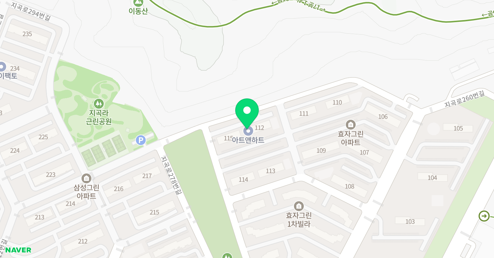 아트앤하트 아트 앤 하트 지곡그린점 위치