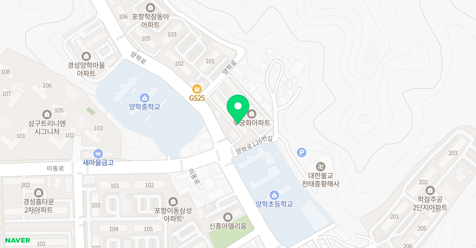 푸르넷 공부방 다온양학점 위치