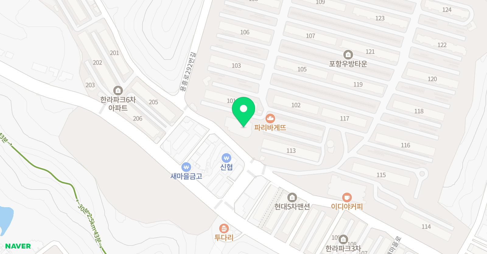 푸르넷 공부방 용흥우방 제니샘 영어 위치