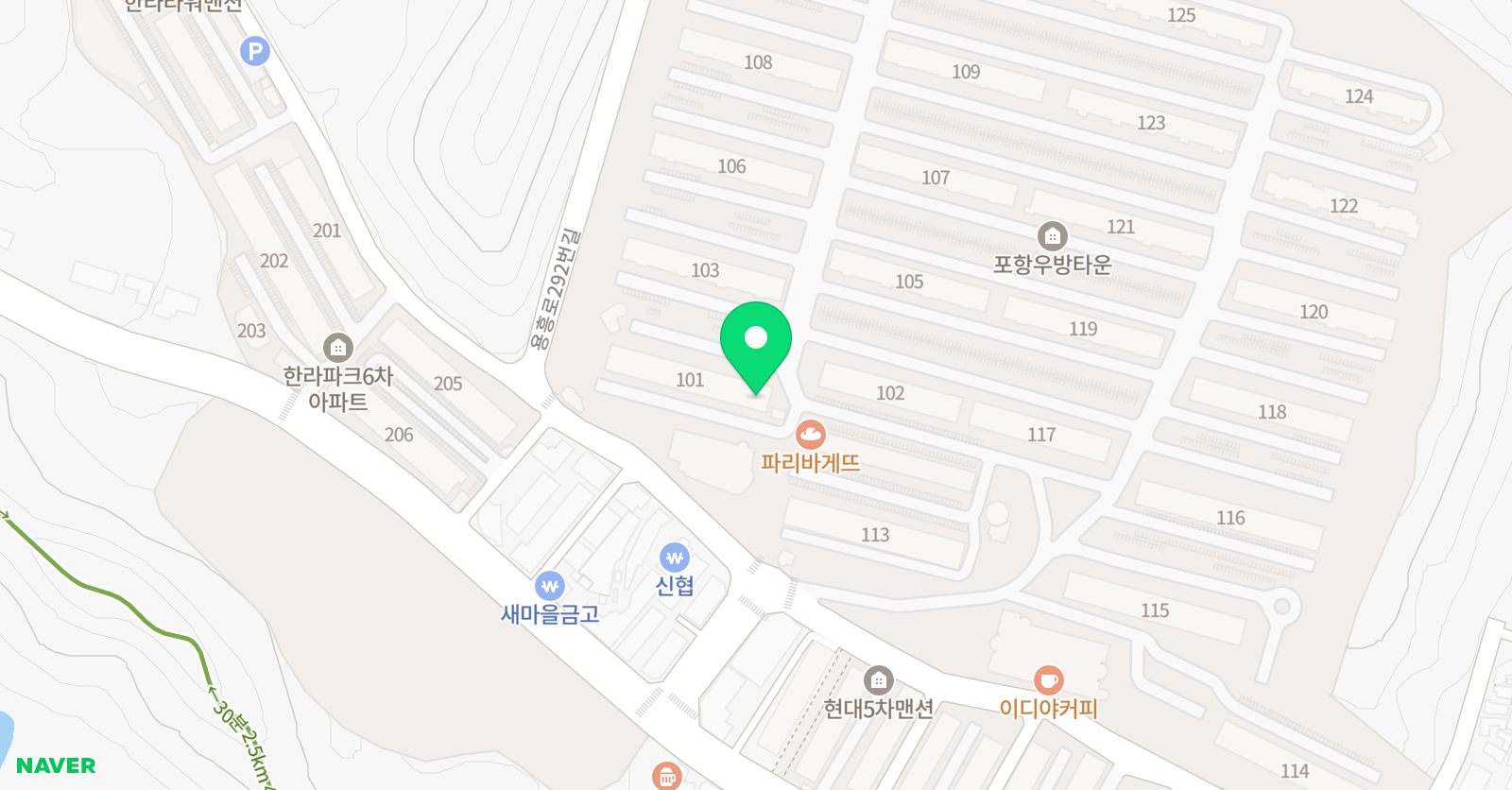 빨간펜 수학의달인 용흥우방101동점 위치
