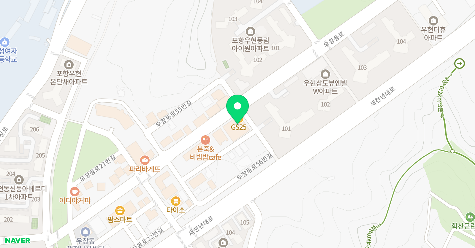 우현튼튼 태권도장 위치