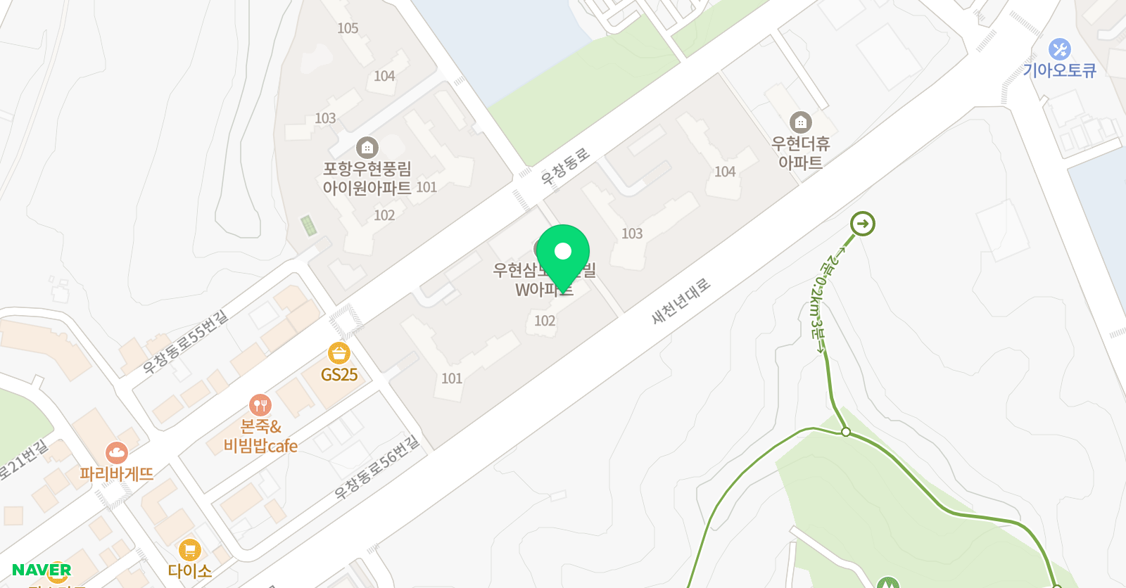 푸르넷공부방 우현삼도공부방 위치