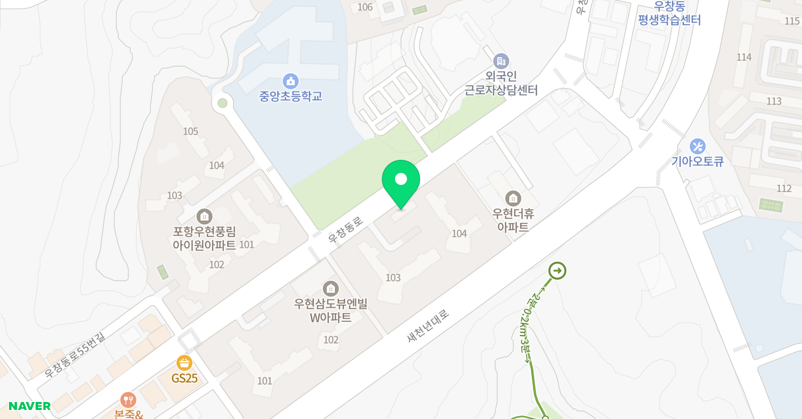 윤선생우리집앞 영어교실 우현교습소 위치