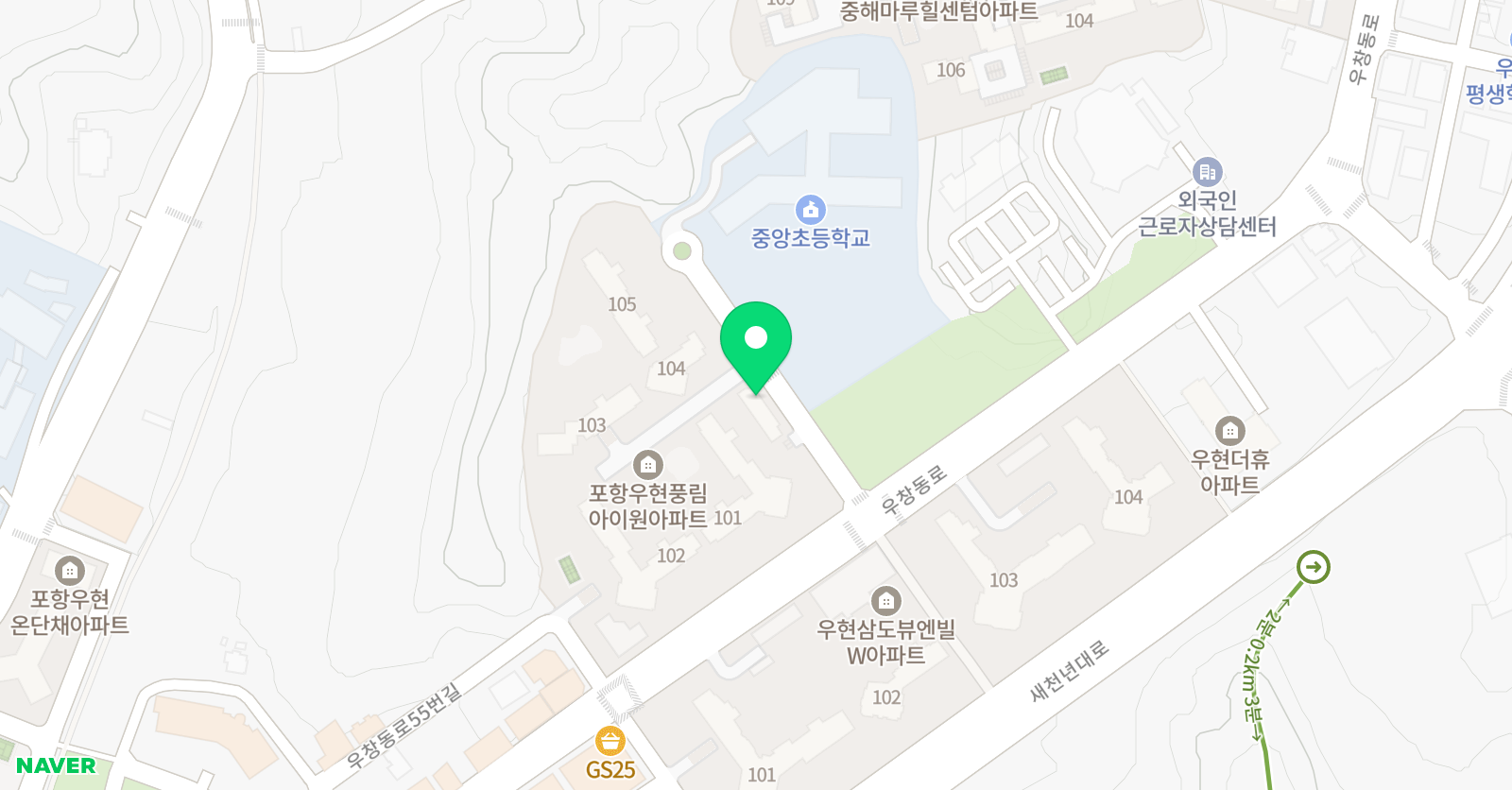 빨간펜 수학의달인 우현점 위치