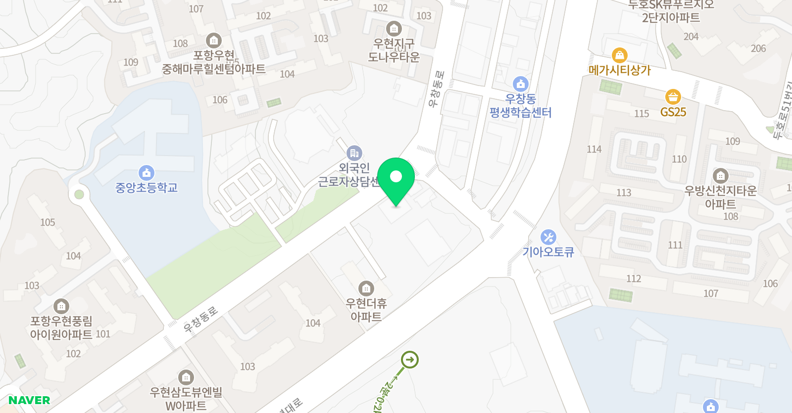 지앤비패럴랙스 우현캠퍼스 위치