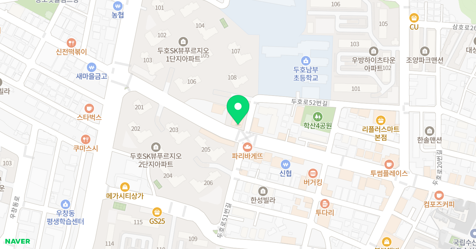 상상숲 그림바다 미술 학원 위치