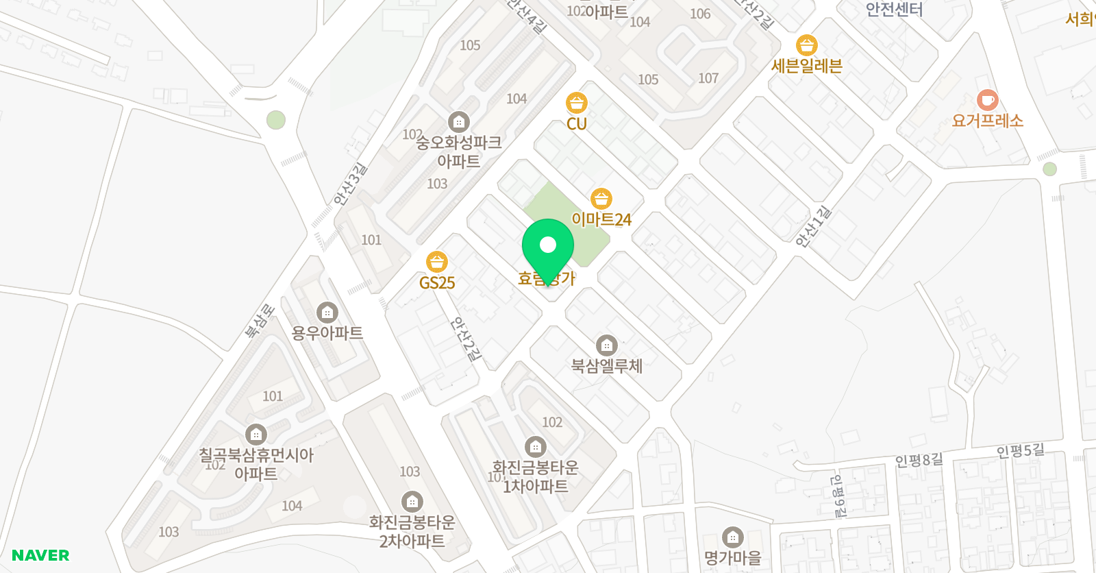한맥 국어수학학원 위치