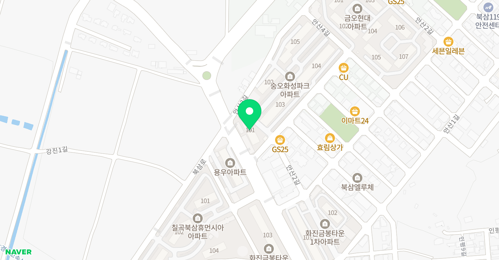 3030 영어 북삼해피베리센터 위치