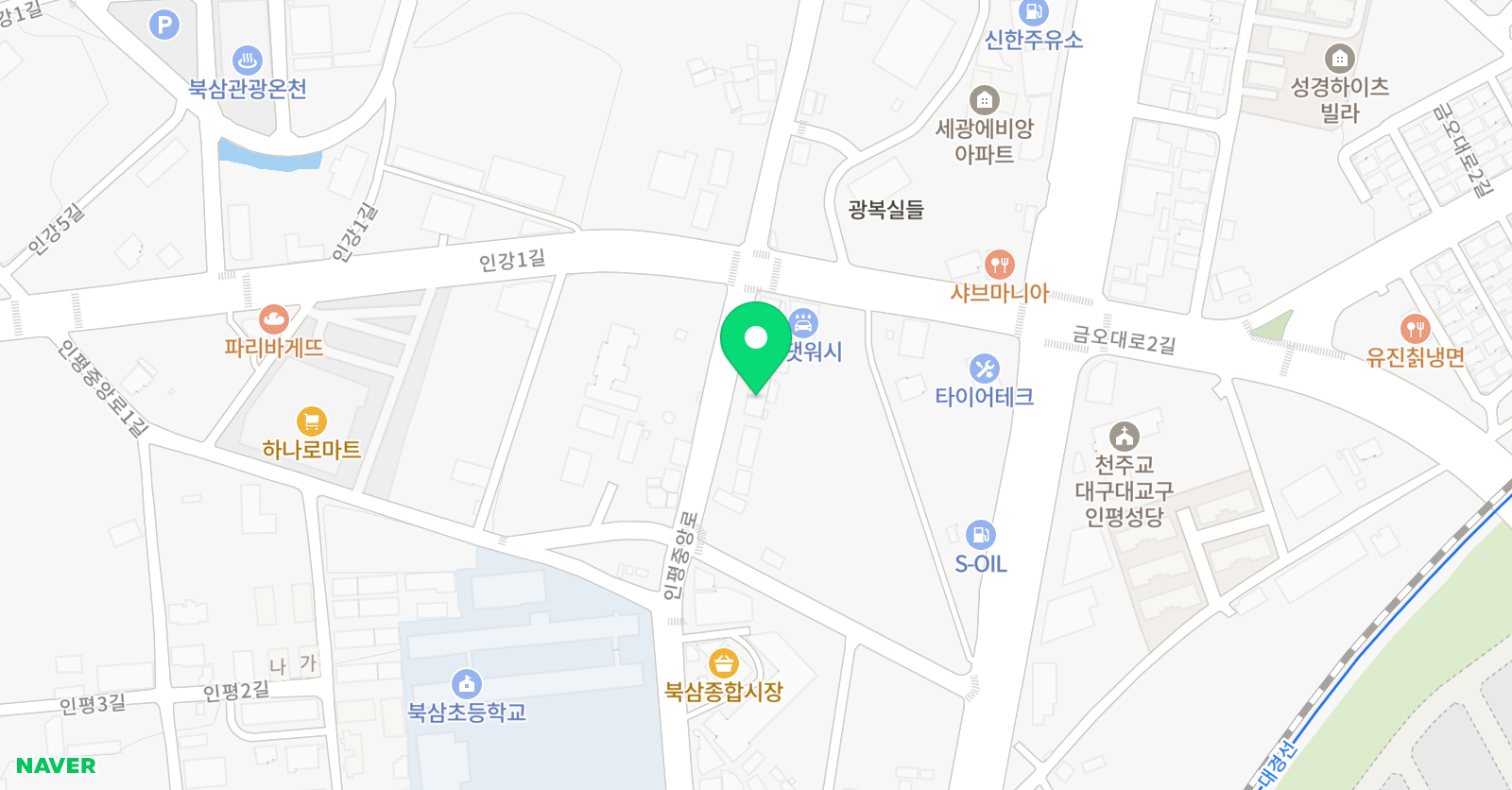 잉글리시아이 플레이팩토 칠곡북삼점 위치