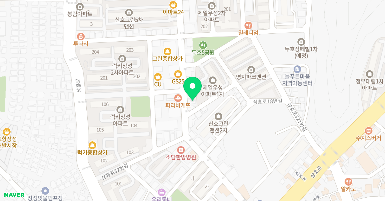 엘리프 어학원 장성캠퍼스 위치