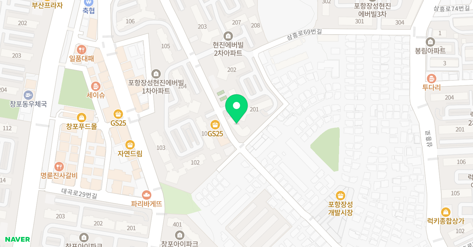 YBM리딩클럽 포항장성3센터 위치