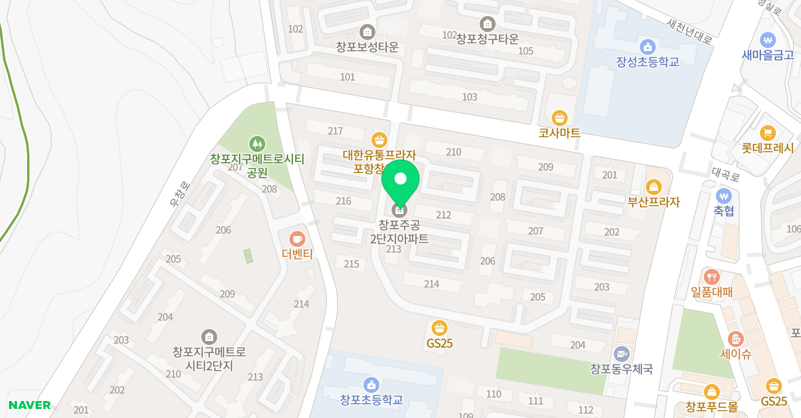 눈높이 하이캠퍼스 창포학원 위치