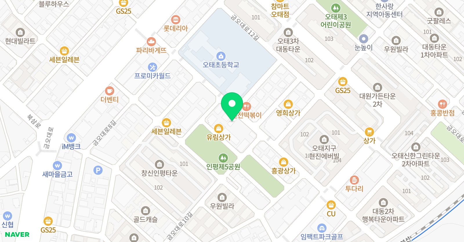 올바른샘 학원 위치