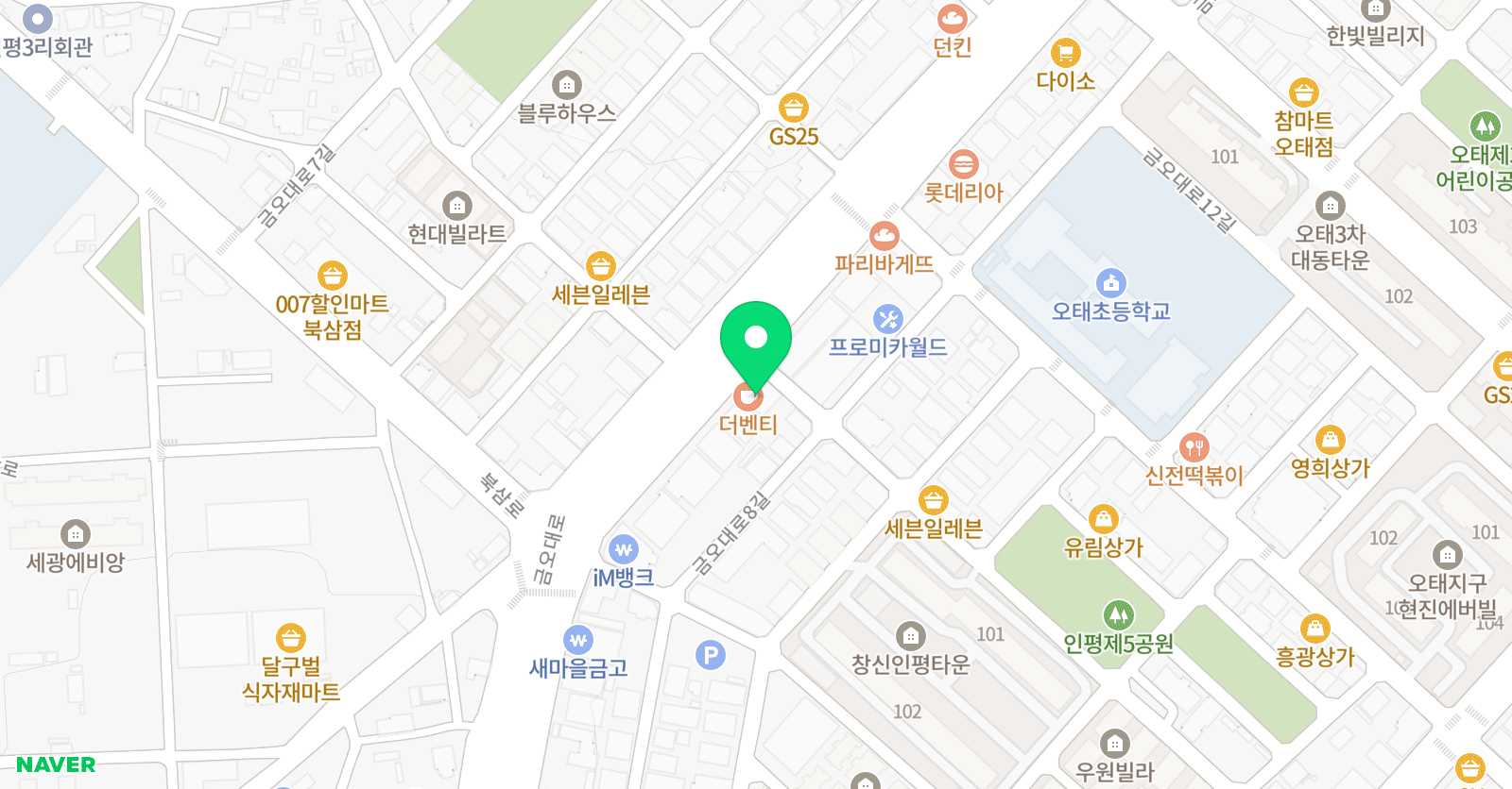 정샘 학원 위치