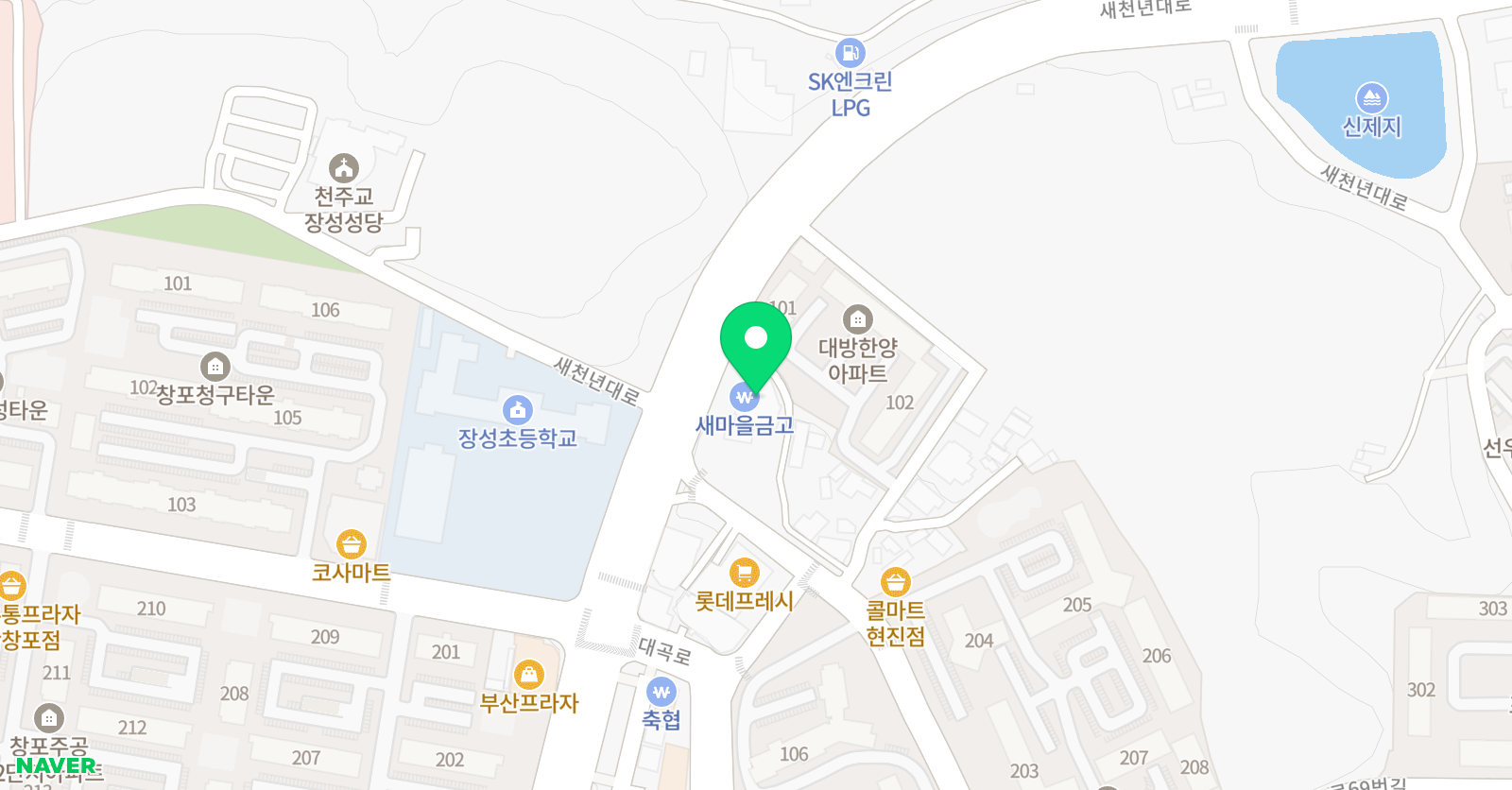슈팅스타아카데미 포항점 위치