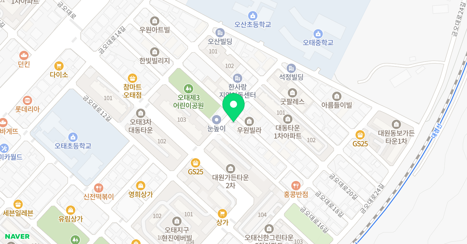 한솔플러스 수학영어학원 위치